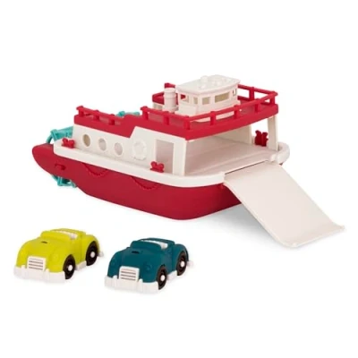 Image de Wonder Wheels Pool And Bath Babies, Toddlers Floating Toy For Water Play Recyclable Materials 1 Year + Ferry Boat, BT1059C6Z, Rouge et Blanc, Small