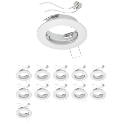 Image de ledscom.de 12 pièces cadre d&#039;encastrement pour plafond FERE blanc mat (LED/halogène/MR16/50mm) incl. douille GU5.3