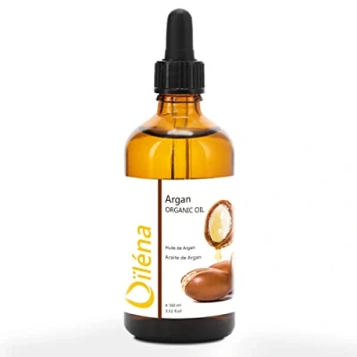 Image de Oïléna Huile d&#039;Argan Organique 100% Pure Pressée à Froid Soin Anti Âge Cheveux, Barbe, Ongles Hydratation Visage/Corps Vergetures Non Comédogène, 100 ml