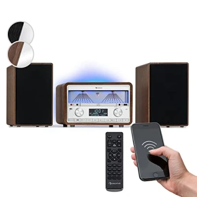 Image de Auna Radio Portable Bluetooth, Poste Numérique Dab/Dab+/FM/Streaming, Puissante de 25W avec Hauts parleurs Stéréo Détachables, Écran LCD, Télécommande, MP3, Port USB, Alimentation Secteur