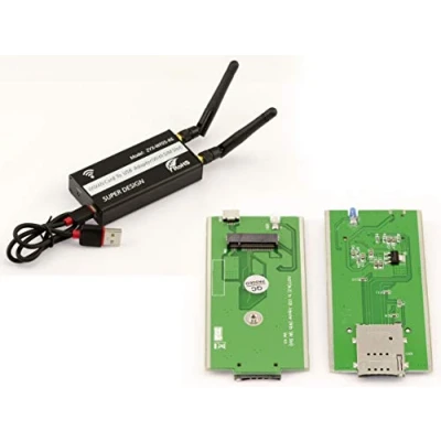 Image de KALEA INFORMATIQUE Adaptateur USB pour Carte M.2 WWAN LTE (M2 Socket 2 SSIC Base WWAN), avec Emplacement SIM, Compatible 3G 4G