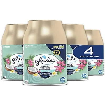 Image de Glade Automatic Spray Recharge, Parfum Exotic Tropical Blossom, Format Stock de 4 Recharges 269 ml