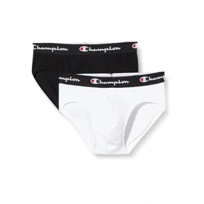 Image de Champion Core Briefs X2 Slip, Multicolore (Blanc/Noir), S (Lot de 2) Hommes