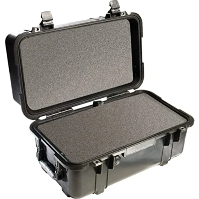 Image de PELI 1460 valise de transport rigide, IP67 résistant à l&#039;eau et la poussière, capacité 33L, fabriquée aux États Unis, avec insert en mousse personnalisable, couleur: noire
