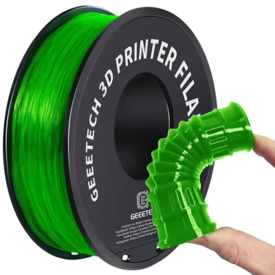 Image de GEEETECH Filament TPU 1,75 mm +/ 0,02 pour imprimante 3D, 1 kg bobine Transparent Vert