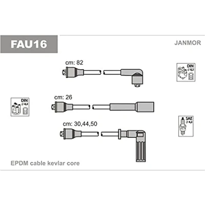 Image de JANMOR FAU16 Jeu De Fils d&#039;Allumage FIAT: RITMO 1, Uno 3/5 portes, Tipo portes