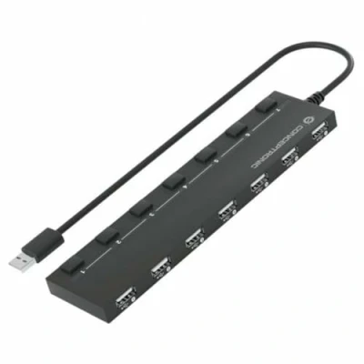 Image de Conceptronic HUBBIES08BP HUB 7 Puertos USB 2.0 Con Interruptores + Adaptador de Alimentación