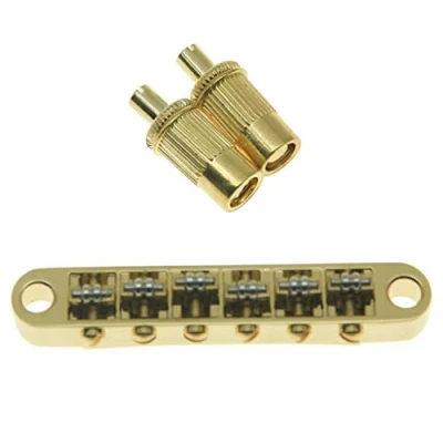 Image de Dopro Chevalet Tune O Matic pour guitare Epiphone Les Paul, SG, Dot, Bigsby avec tiges filetées M8 Doré