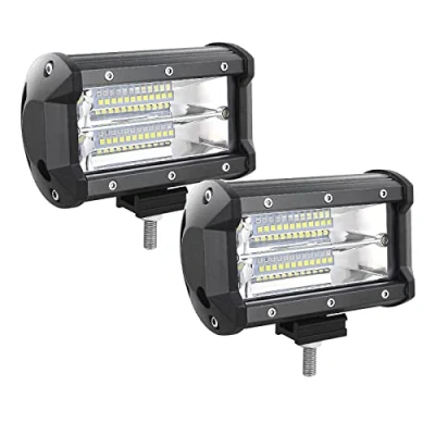 Image de AUXTINGS 13 cm 72W Triple rangée 7d Barre lumineuse LED de travail Flood inondation Combo Faisceau DC 12V 24V 6000K Offroad Véhicules 4x4 ATV Utvs