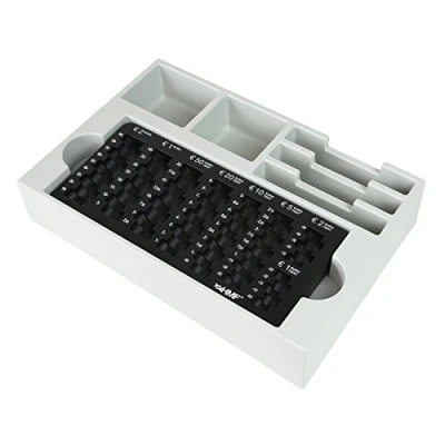 Image de HMF 3210 02 Plateau compte monnaie Euro, 3 compartiments à billets, 35 x 23,5 7 cm, noir