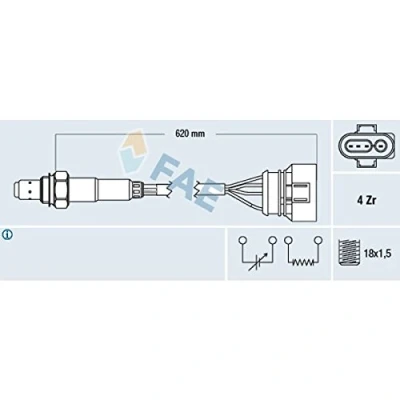 Image de FAE 77131 Sonde lambda devant le catalyseur de régulation VOLKSWAGEN: Golf 3, 4 Cabrio, 3 AUDI: A4 B5 Berline, A6 C5 Avant