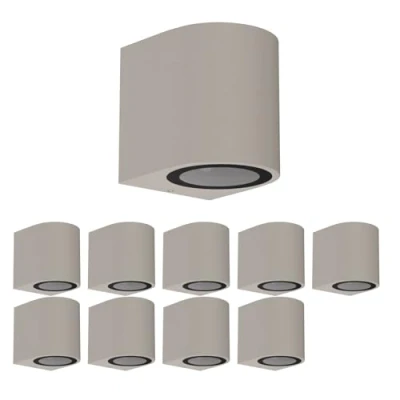 Image de ledscom.de 10 pièces Applique ALSE pour l&#039;extérieur, IP54, Downlight, gris mat, ronde, 1x GU10 max. 35W