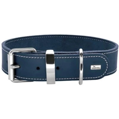 Image de HUNTER Aalborg Special Collier pour Chien en Cuir résistant et Confortable Bleu foncé 60 mm