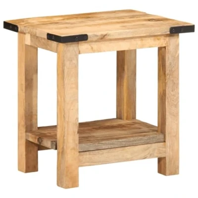 Image de vidaXL Table d&#039;appoint 40x30x40 cm Bois Massif de manguier Brut, d&#039;accent, Basse, Salon, canapé