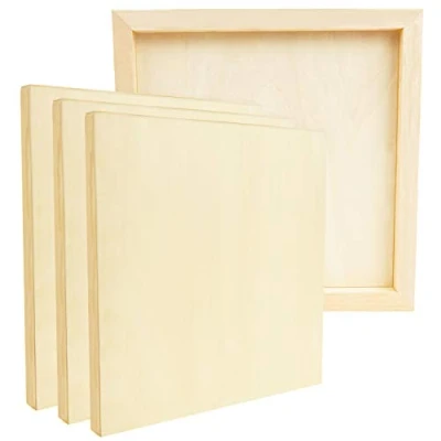 Image de Belle Vous Lot de 4 Toile a Peindre Vierge en Bois Brut 30 x cm Canvas Peinture Tilleul Naturel Planche Vierges pour l’Art Encaustique, la et l’Artisanat