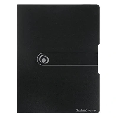 Image de Herlitz 11207347 Porte vue A4, 20 pochettes, étiquette de dos opaque bleu Opak Schwarz