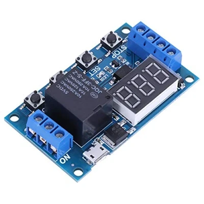 Image de Module de minuterie CC 6 V 30 D¨clenchement Cycle Marche/arr¨ºt avec Affichage LED Num¨Rique Micro USB 5 Relais