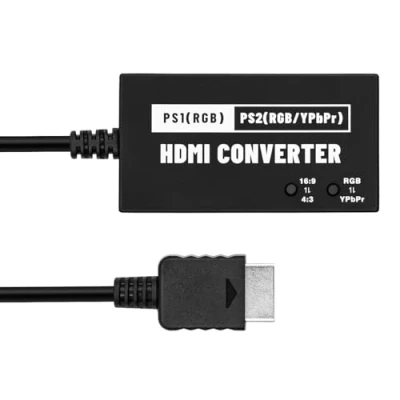 Image de Tolesum Adaptateur HDMI HDTV pour PS1 / PS2, Multifonction RGBs/YPBPR 720P vers Charge le Rapport d&#039;écran 4:3/1 6:9 Convertisseur PS1/PS2