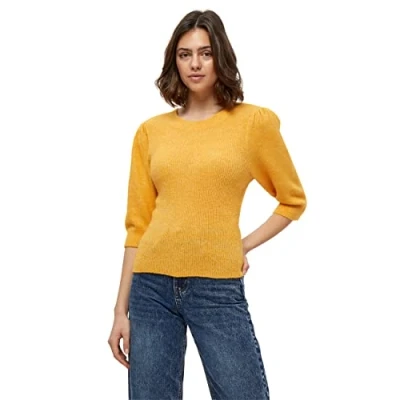 Image de Desires Kasia Pull à col Rond, Jaune Abricot doré, XXX Large Femme