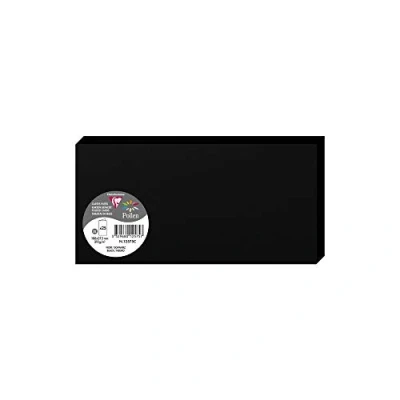 Image de Clairefontaine 12575C Paquet de 25 Cartes Doubles Format DL 10,6x21,3cm 210g/m² Coloris Noir Cartons d&#039;Invitation Evènements et Correspondance Gamme Pollen Papier Premium Lisse