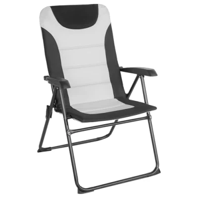 Image de Homecall Chaise de camping pliable à dossier réglable et rembourré (Vert/noir)