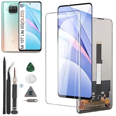 Image de RongZy pour Xiaomi Mi 10T Lite 5G Écran LCD + Vitre Tactile Digitizer Capteur Assemblé Remplacement M2007J17G(Noir)