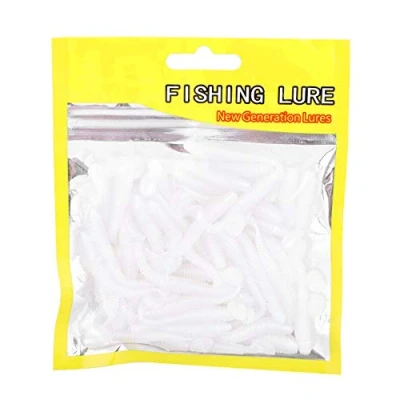 Image de Huairdum appâts à Poisson, 150PCS 5cm Leurres en Plastique Souple T Tail Grub Fish Tackle Accessory pour la pêche Eau Douce(#6)