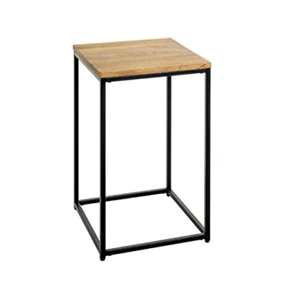 Image de HAKU Möbel Table d&#039;appoint, Bois Massif, chêne, Noir, L 35 x P H 60 cm