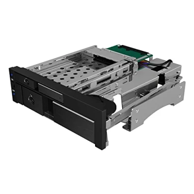 Image de ICY BOX IB 173SSK Cadre Amovible pour disques durs 2,5&quot; et 1 Disque Dur 3,5&quot; (SATA/SAS) en Baie de 5,25&quot; Sata III (6 Gbit/s) Dur/SSD sans Support Aluminium