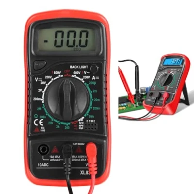 Image de Tissting Portable Auto Numérique Multimètre Batterie Circuit Volt Testeur DC AC Actuel Résistance Automètre Continuité Capacitance Diodes Manuel Test éLectrique Stylo avec LED Affichage(rouge)