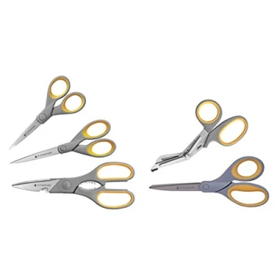 Image de Westcott 52431 Lot de 5 Ciseaux Titanium Super Softgrip Gris/Jaune