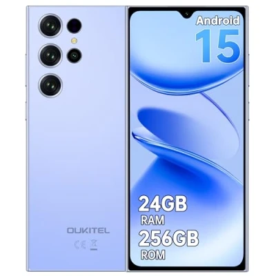 Image de OUKITEL C61 Pro Telephone Portable Android 15, 90HZ Pas Cher 24GO+256GO,6.88&quot; HD+ INCEL Smartphone Dual Sim 4G,13MP+5MP, 5150mAh, Fingerprint/OTG/GPS/2Ans Garantie,Bleu