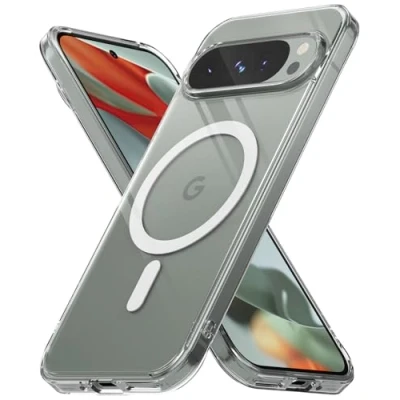 Image de Ringke Coque Compatible avec Google Pixel 9 Pro/Pixel [Fusion Magnetic] Magnétique Transparente Ultra Fine Rigide Bumper Étui Antichoc Protection Case Accessoires