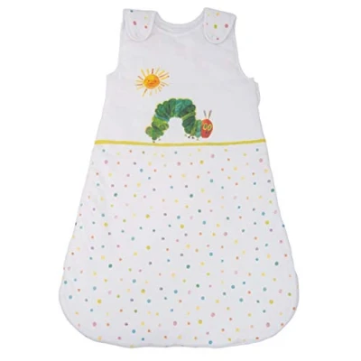 Image de Herding Gigoteuse La Chenille qui Fait des Trous, 70 cm, Fermeture Éclair Circulaire et Boutons Pressions, Blanc