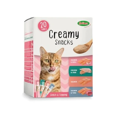 Image de Bubimex Creamy Snacks Multipack Friandises Crèmes à Lécher pour Chats Texture Lisse, Onctueuse et Appétissante Stimule l&#039;Appétit Favorise l&#039;Hydratation 20 x 15g
