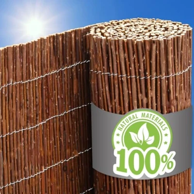 Image de urfence Ton Oasis : 100x600 Brise Vue Canisse Osier Naturel Clôture Jardin Pare Soleil Pergola Cache Balcon en Bois Parvue Extérieur Panneau Occultant Decoratif Marron