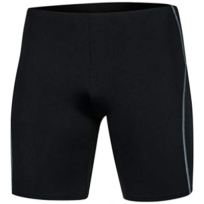 Image de Aqua Speed Blake/Blake REVO Maillots de Bain Longue pour Hommes Assis fermement Protection UV Résistant au Chlore XL Schwarz Grau
