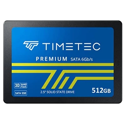 Image de Timetec SSD 3D NAND TLC SATA III 6Gb/s 2,5 Pouces 7 mm(0,28&quot;) 200 ToW Vitesse de Lecture jusqu&#039;à 550Mo/s SLC Cache Performance Boost Disque Interne pour PC Bureau et Ordinateur Portable (512GB)
