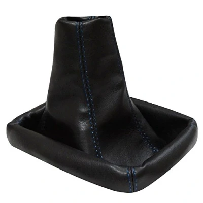 Image de AERZETIX Soufflet de levier vitesse en simili cuir coutures bleues