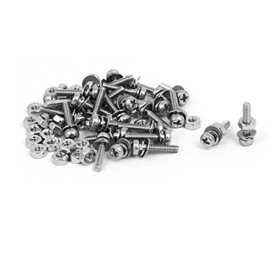 Image de sourcing map M1.6 x 8mm Tête Cruciforme Vis Ecrous avec Rondelles 304 acier inoxydable 30 sets