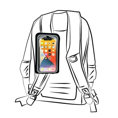 Image de Pochette Smartphone Détachable pour Bretelle de Sac à Dos ou Ceinture Scratch Puissant Support Universel Ecran Tactile Taille Grand