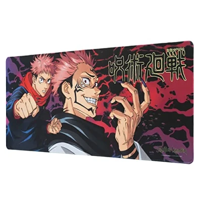 Image de Grupo Erik Tapis de Souris XXL Jujutsu Kaisen, Itadori et Sukuna Bureau 80 x 35 cm, Sous Licence Officielle Main Bureau, Accessoire pour PC, Gamer
