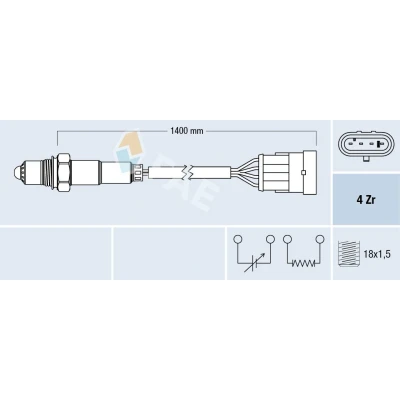 Image de FAE 77364 Sonde lambda chauffé FIAT: Punto II 3/5 portes