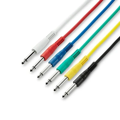 Image de Adam Hall Cables 3 STAR IPP 0015 Lot de 6 câbles patch jack 6,3 mm mono 0,15 m
