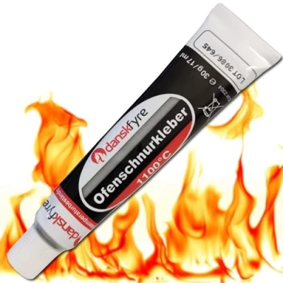 Image de Danskfyre Fermit HT 1100 Colle ignifuge pour cheminée Brique réfractaire et joint d&#039;étanchéité résistant à la chaleur jusqu&#039;à 1000 C cordon de four haute température