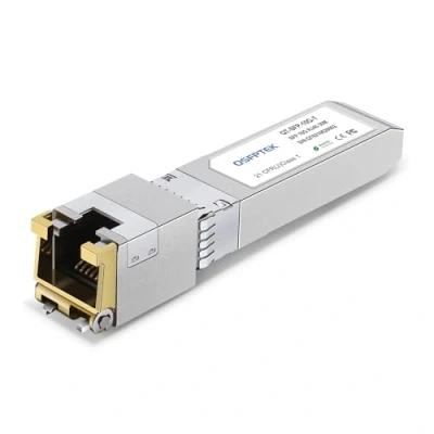 Image de QSFPTEK 10G SFP+ Cuivre RJ45 Module 10GBASE T Transceiver pour Cisco SFP S, Ubiquiti UF 10G, Netgear, D Link, Mikrotik, Supermicro, Linksys, jusqu&#039;à 30 m