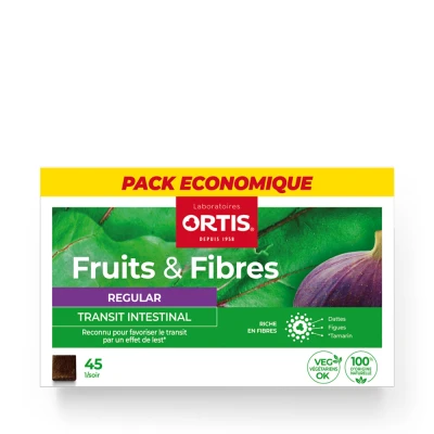 Image de Fruits &amp; Fibres Regular Cube, Cube à mâcher, complément alimentaire pour le transit intest