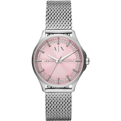 Image de Armani Exchange Montre pour femme mouvement quartz/3 aiguilles boîtier 36mm avec un bracelet en acier inoxydable AX5273