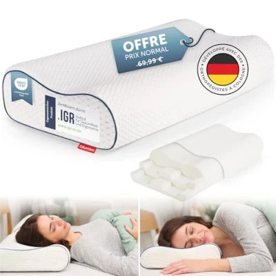 Image de Blumtal Oreiller de Soutien pour la Nuque en Memory Foam orthopédique avec taie Lavable, Dormir sur Le côté côté, Dos ou Ventre