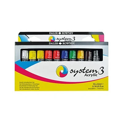 Image de Daler Rowney System3 Set peinture acrylique 10 tubes 22ml Introduction